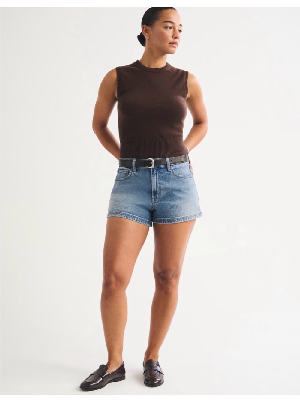 Abercrombie & Fitch Curve Love High Rise 90's Relaxed Cut Off Shorts